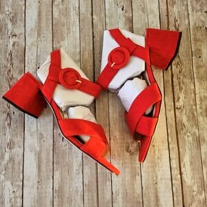 J.Crew Womens Penny Sandal in Suede Sz 9 Bright Cerise